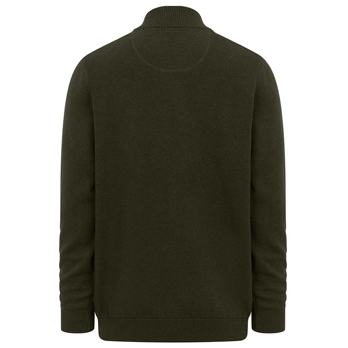 Hoggs of Fife Falkirk 1/4 Zip Knit Pullover - green rear Hoggs of Fife Falkirk 1/4 Zip Knit Pullover - green rear