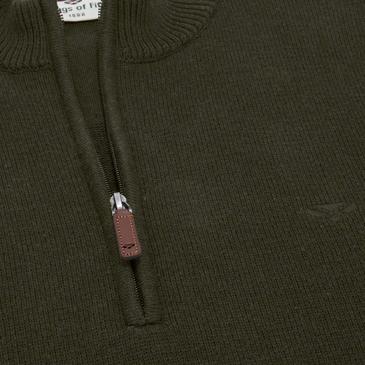 Hoggs of Fife Falkirk 1/4 Zip Knit Pullover - green zip neck Hoggs of Fife Falkirk 1/4 Zip Knit Pullover - green zip neck