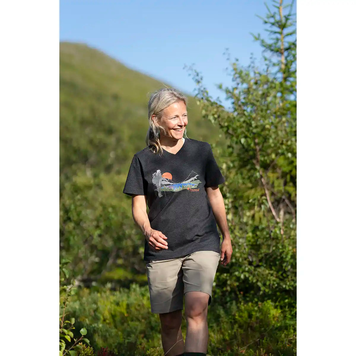 Finnveden Recycled Outdoor T-Shirt Womens Dark Anthracite Melange- Lifestyle Finnveden Recycled Outdoor T-Shirt Womens Dark Anthracite Melange- Lifestyle