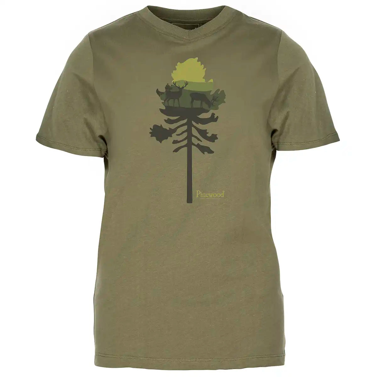 Pinewood Finnveden Recycled Women's Outdoor T-Shirt- Olive/Pine Tree Pinewood Finnveden Recycled Women's Outdoor T-Shirt- Olive/Pine Tree