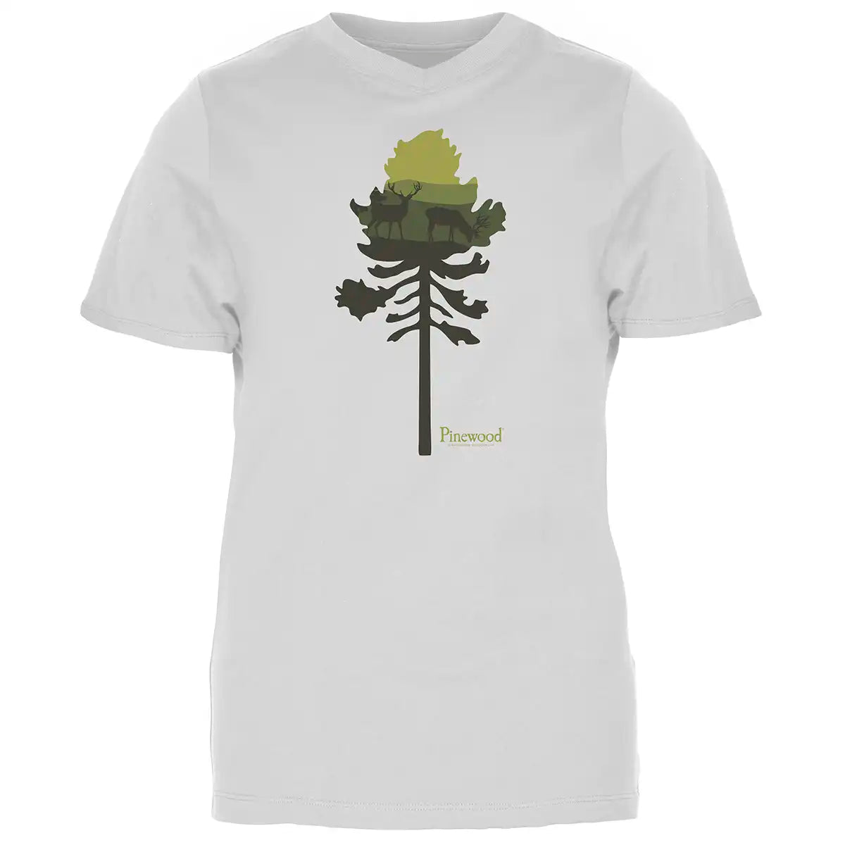 Pinewood Finnveden Recycled Women's Outdoor T-Shirt- White/Pine Tree Pinewood Finnveden Recycled Women's Outdoor T-Shirt- White/Pine Tree