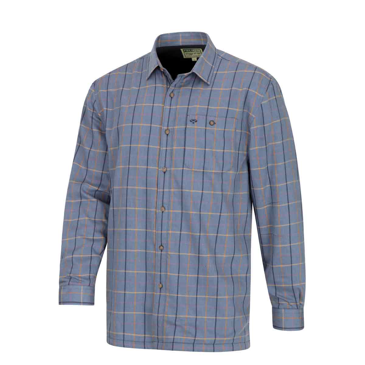 Hoggs of Fife Micro Fleece Lined Checked Shirt - Blackthorn (Sky Blue Check) Front image Hoggs of Fife Micro Fleece Lined Checked Shirt - Blackthorn (Sky Blue Check) Front image