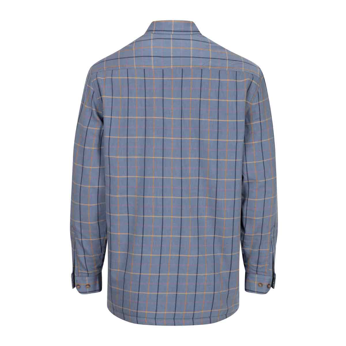 Hoggs of Fife Micro Fleece Lined Checked Shirt - Blackthron (Sky Blue Check) Back of shirt Hoggs of Fife Micro Fleece Lined Checked Shirt - Blackthron (Sky Blue Check) Back of shirt