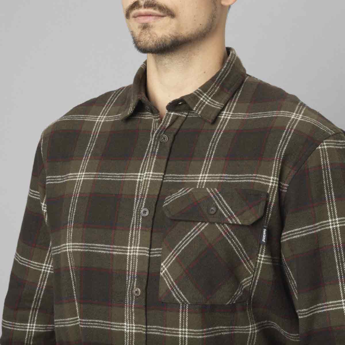 Seeland Glen Flannel Shirt - Pine Green Check Pocket Detail Seeland Glen Flannel Shirt - Pine Green Check Pocket Detail