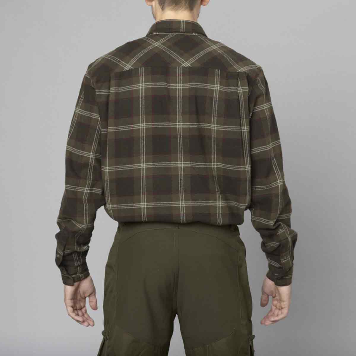 Seeland Glen Flannel Shirt- Pine Green Check - Rear Seeland Glen Flannel Shirt- Pine Green Check - Rear