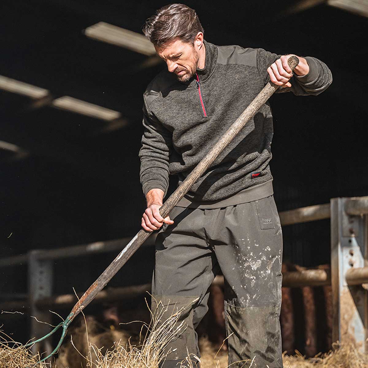 Hoggs of Fife Green King II 1/4 Zip Knit Fleece Pullover - lifestyle workwear Hoggs of Fife Green King II 1/4 Zip Knit Fleece Pullover - lifestyle workwear