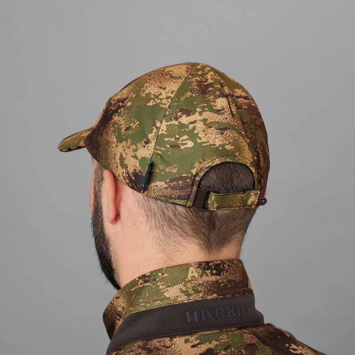Harkila Deer Stalker Camo HWS Cap - on model rear Harkila Deer Stalker Camo HWS Cap - on model rear