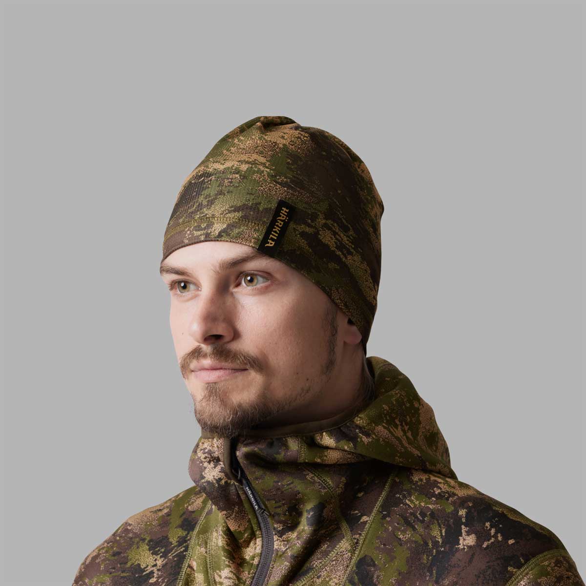 Harkila Deer Stalker Camo Neck Gaiter - on model Harkila Deer Stalker Camo Neck Gaiter - on model