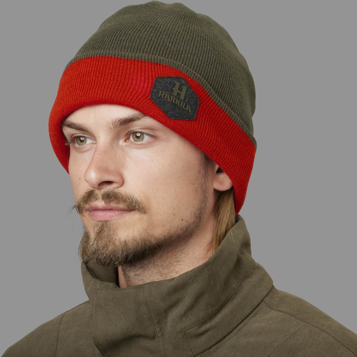 Harkila Driven Hunt Reversible Beanie - On Model Harkila Driven Hunt Reversible Beanie - On Model