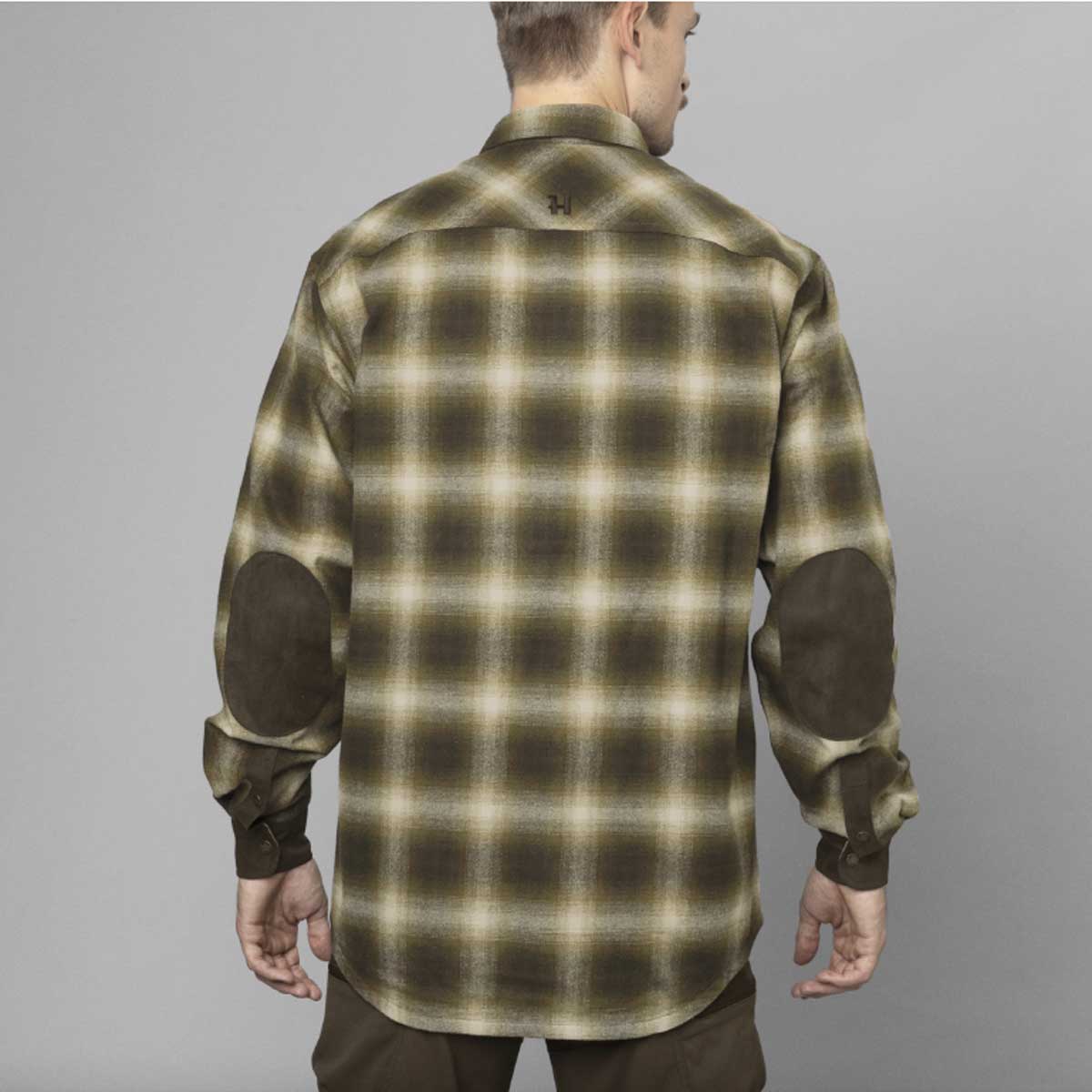 Harkila Folke Shirt Jacket - Willow Green - On Model - Rear Harkila Folke Shirt Jacket - Willow Green - On Model - Rear