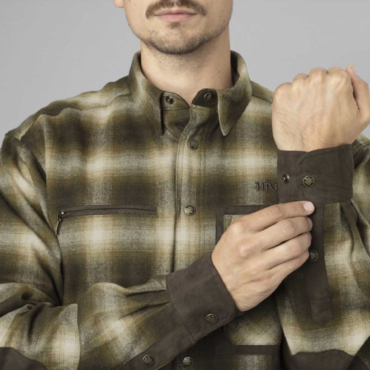 Harkila Folke Shirt Jacket - Willow Green - Cuff Detail Harkila Folke Shirt Jacket - Willow Green - Cuff Detail