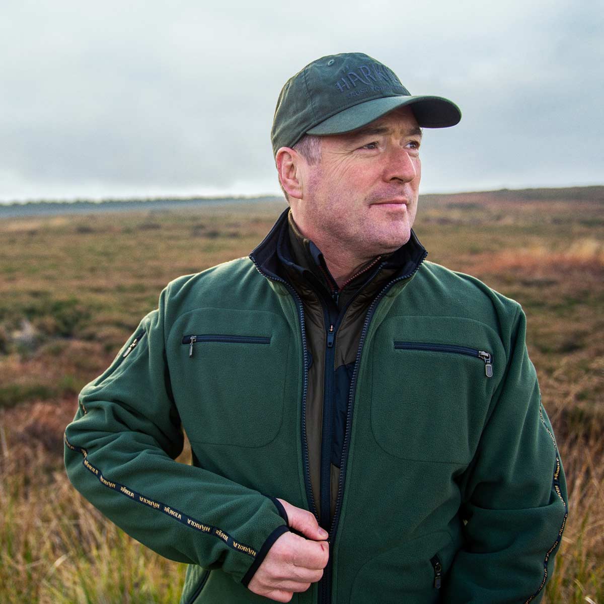 Harkila Kamko Reversible Fleece - Grey Green - On Model Harkila Kamko Reversible Fleece - Grey Green - On Model