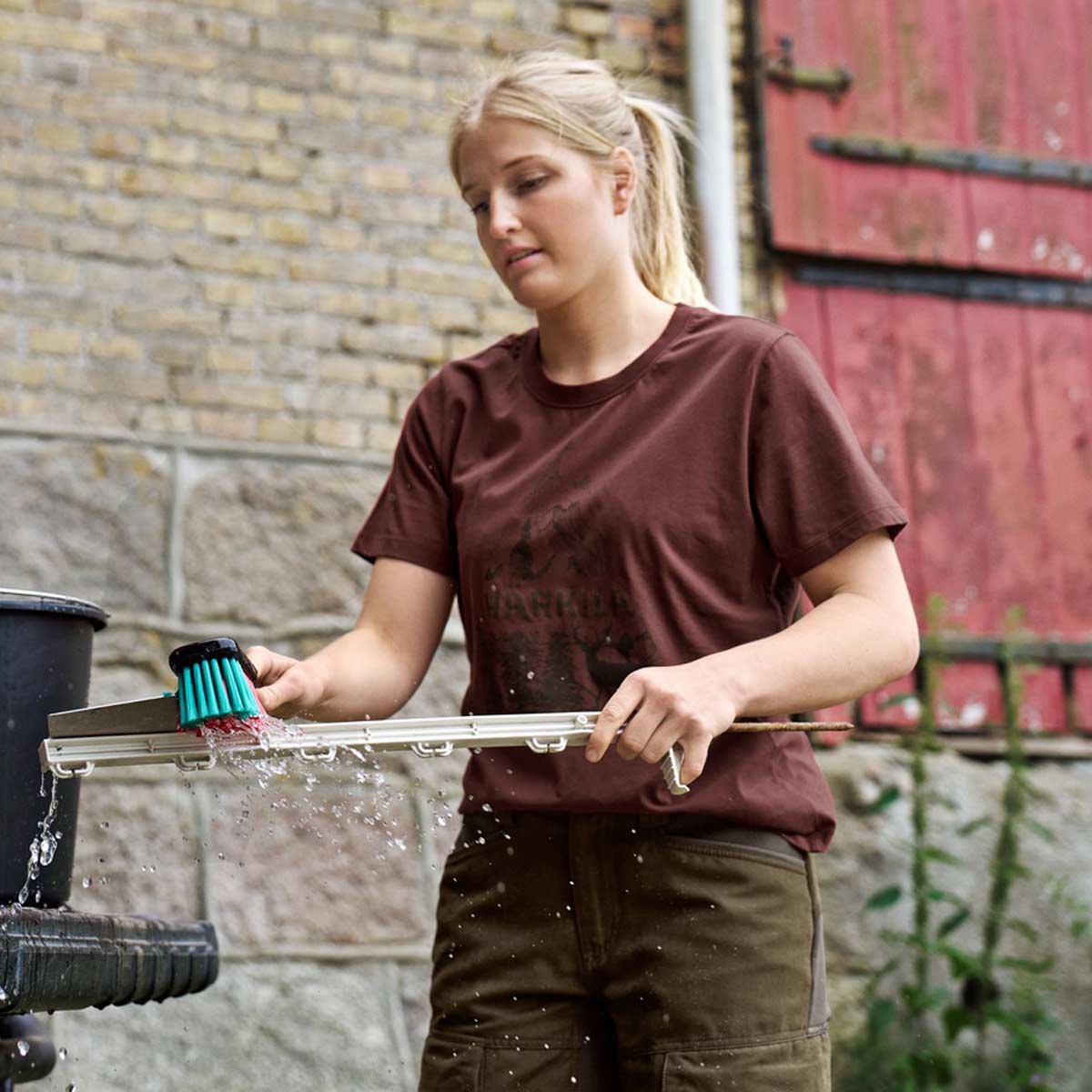 Härkila Nature Short Sleeved Women's T-Shirt - On Model Härkila Nature Short Sleeved Women's T-Shirt - On Model