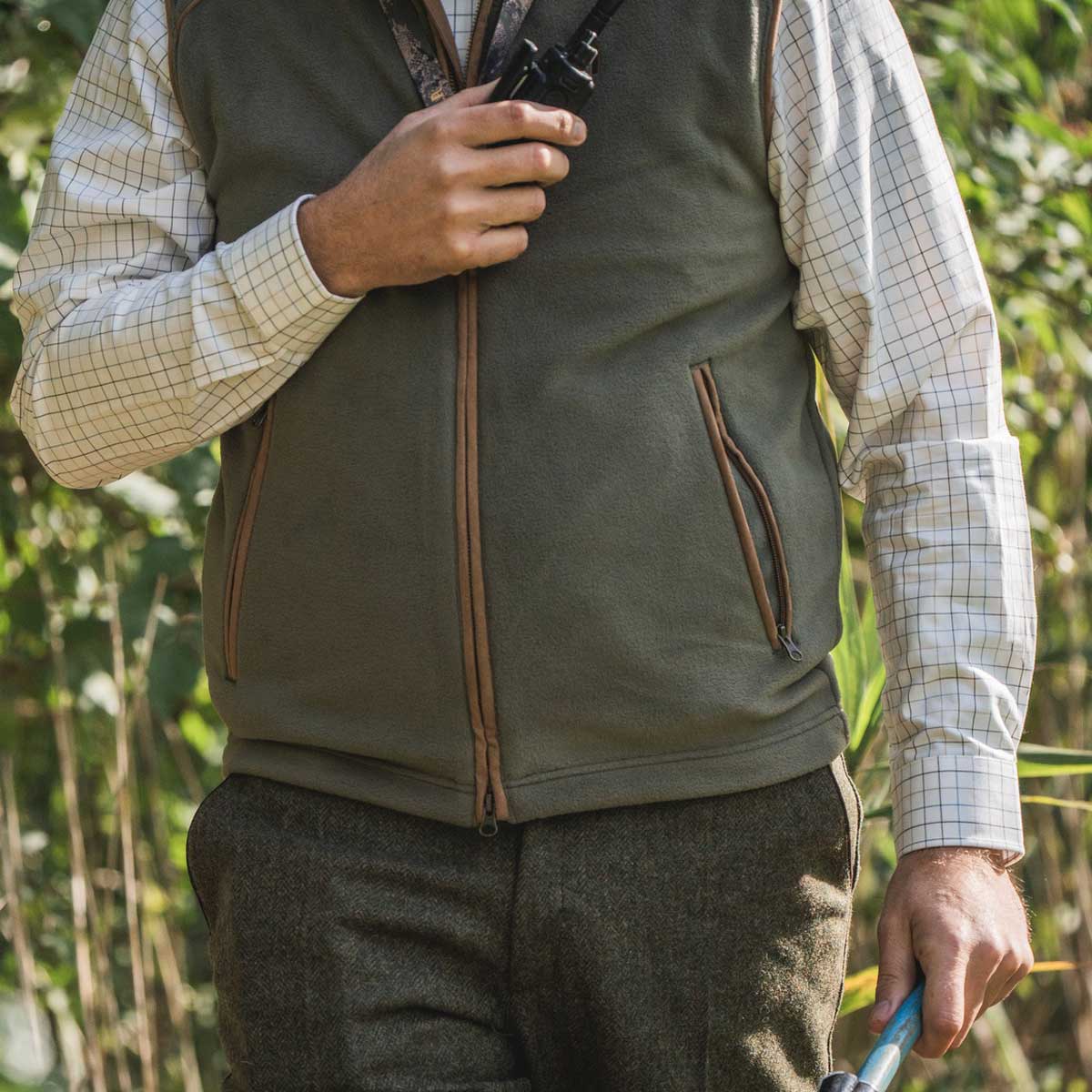 Harkila Sandhem 200 Mens Fleece Gilet -Grape Leaf - On Model Harkila Sandhem 200 Mens Fleece Gilet -Grape Leaf - On Model