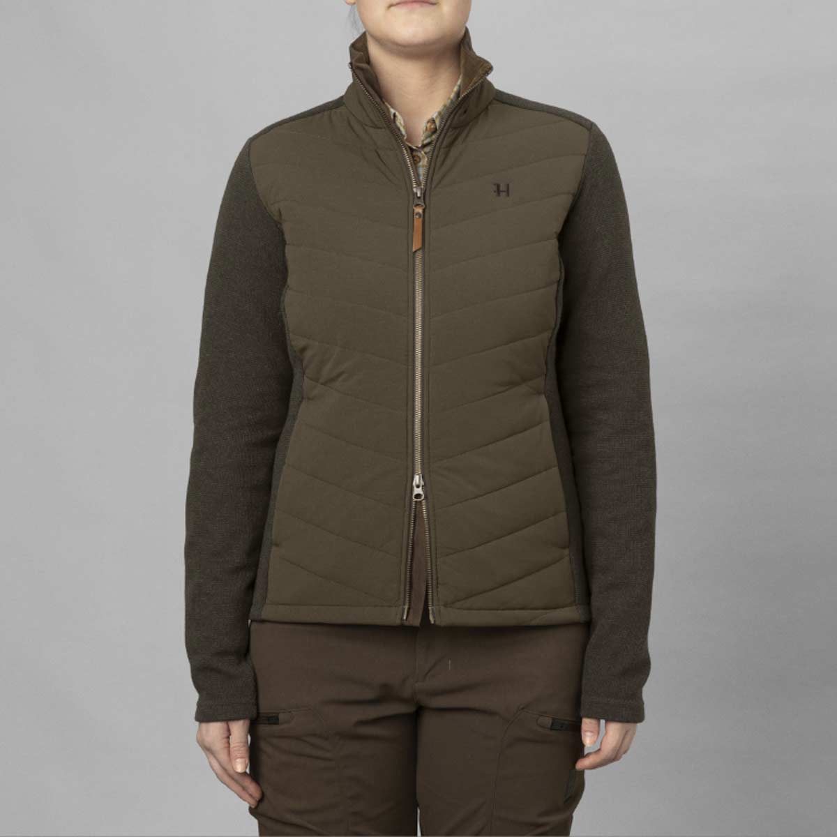 Harkila Sandhem Pro Women's Insulated Cardigan - On Model Harkila Sandhem Pro Women's Insulated Cardigan - On Model