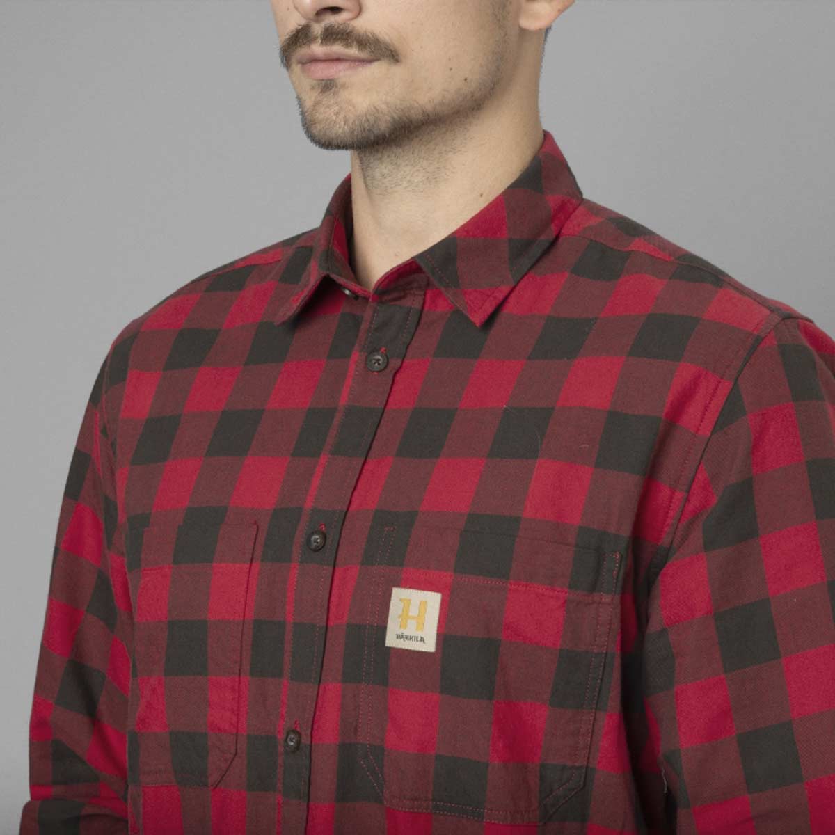 Harkila Scandinavian L/S Shirt - Red Check - Chest Pocket Harkila Scandinavian L/S Shirt - Red Check - Chest Pocket