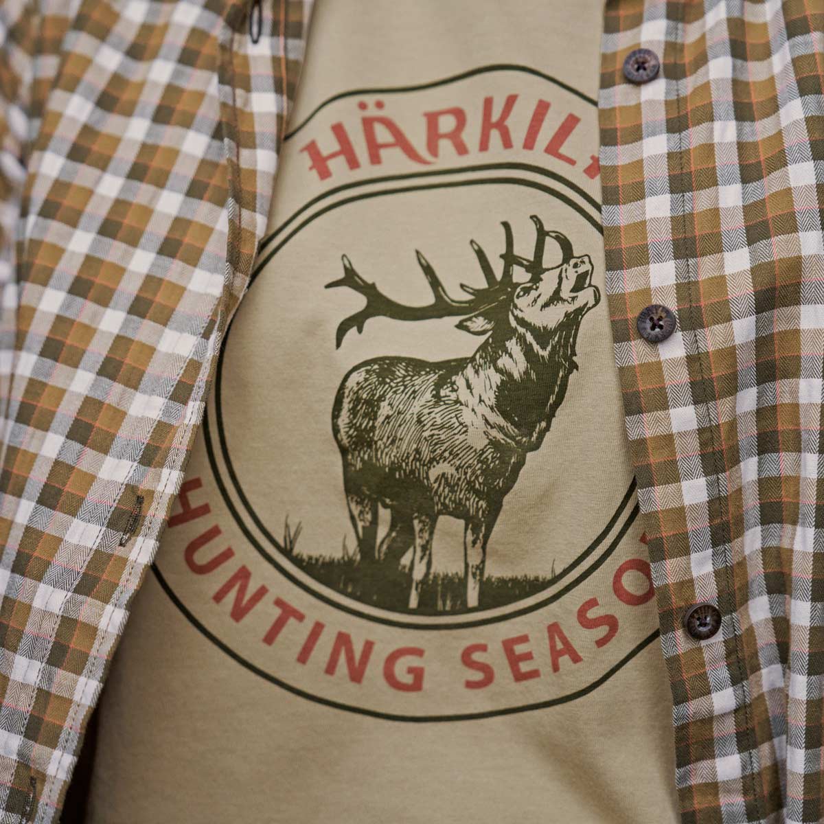 Harkila Stag Badge Short Sleeved Women's T-Shirt - Logo Detail Harkila Stag Badge Short Sleeved Women's T-Shirt - Logo Detail