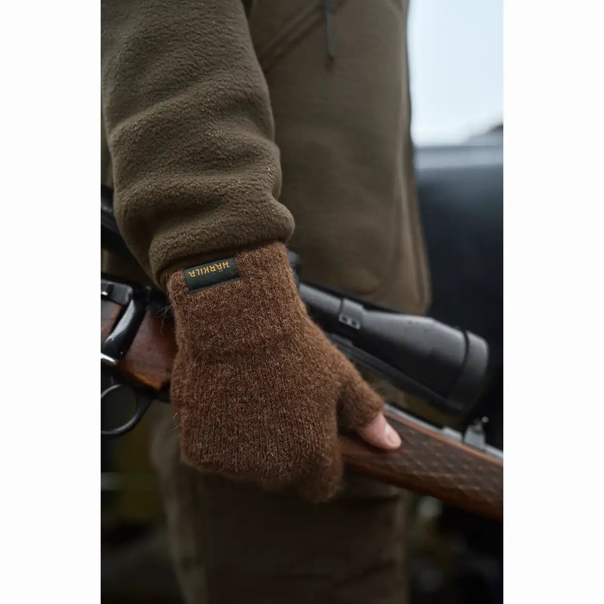 Harkila Alpacka Half Finger Gloves - Worn By Model Harkila Alpacka Half Finger Gloves - Worn By Model