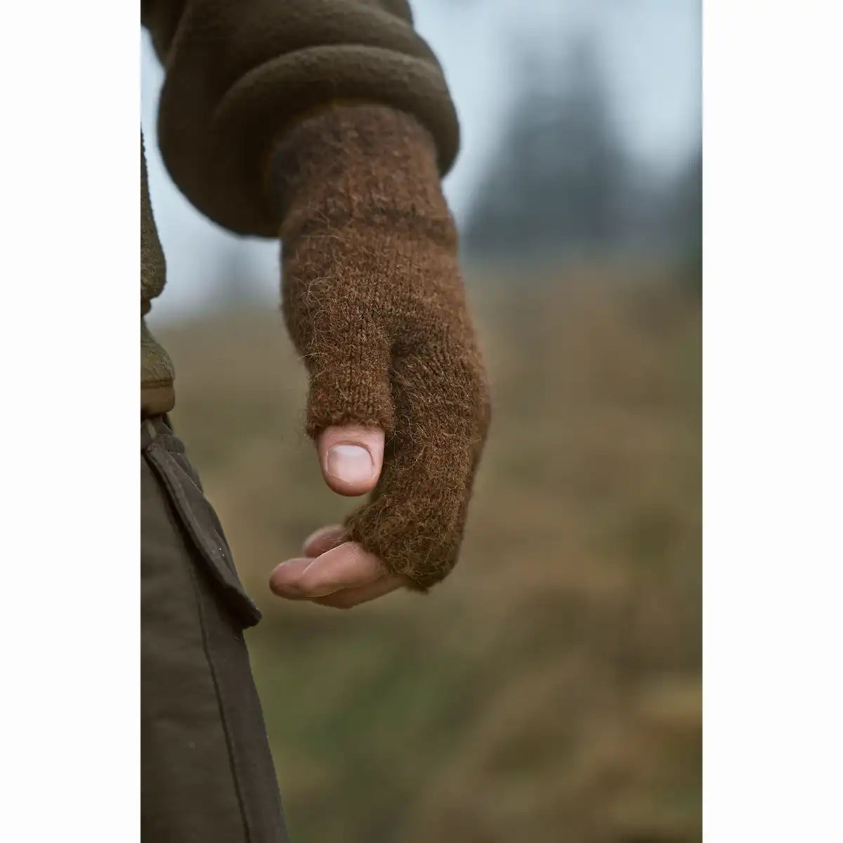 Harkila Alpacka Half Finger Gloves - Worn By Model Harkila Alpacka Half Finger Gloves - Worn By Model