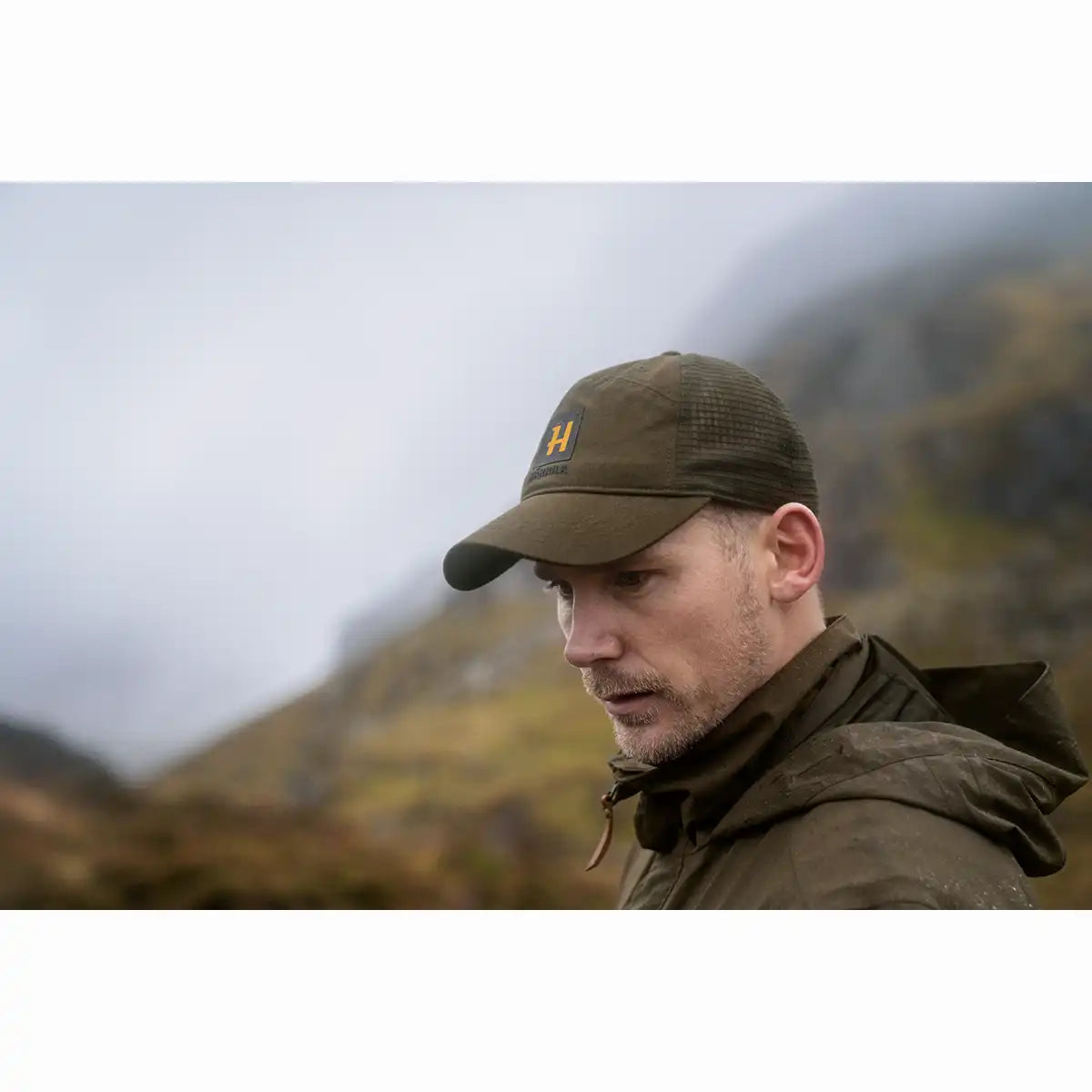 Harkila Instinct Cap - Willow Green - Worn By Model Harkila Instinct Cap - Willow Green - Worn By Model