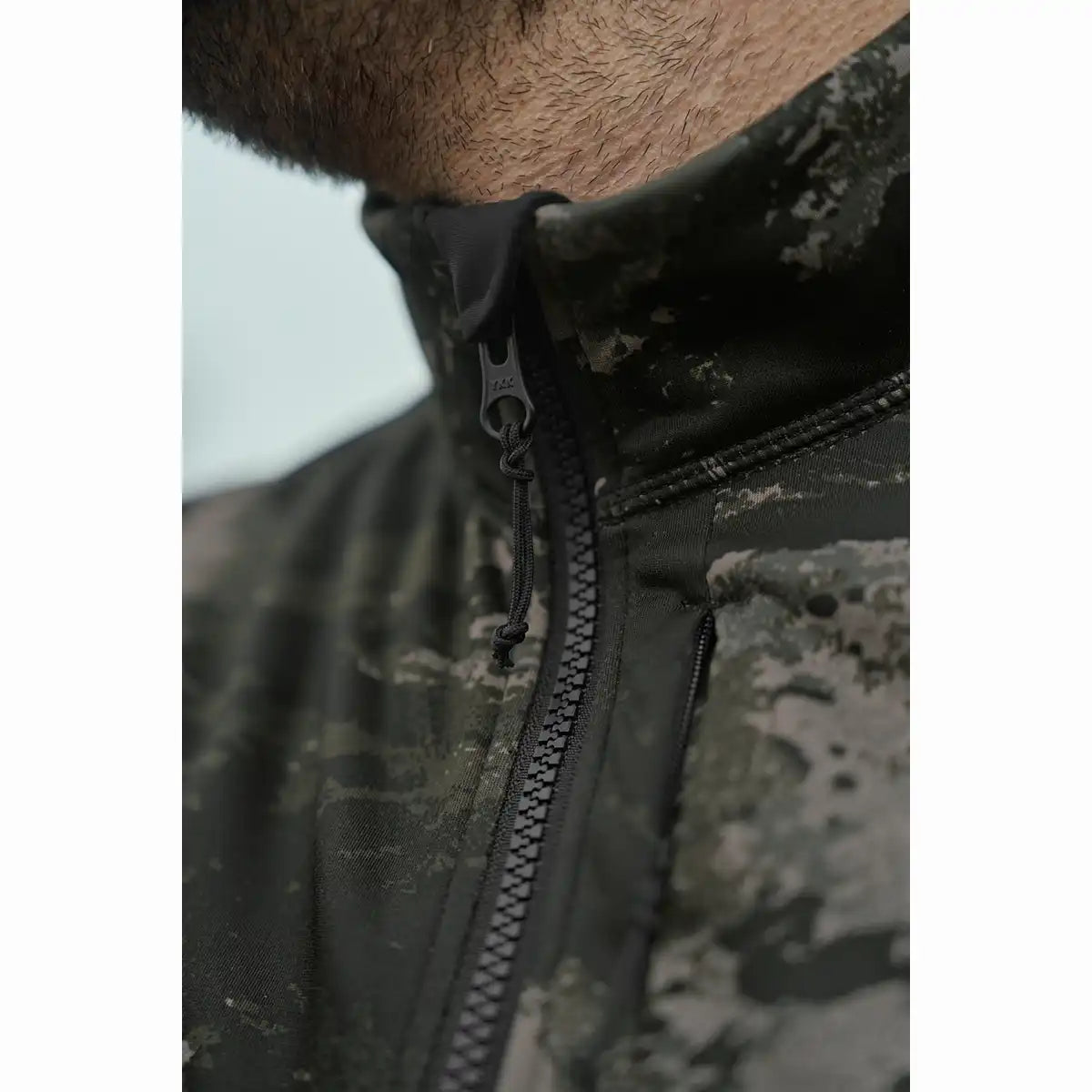 Harkila Noctyx Camo Full Zip Fleece Jacket - Zip Close Up Harkila Noctyx Camo Full Zip Fleece Jacket - Zip Close Up
