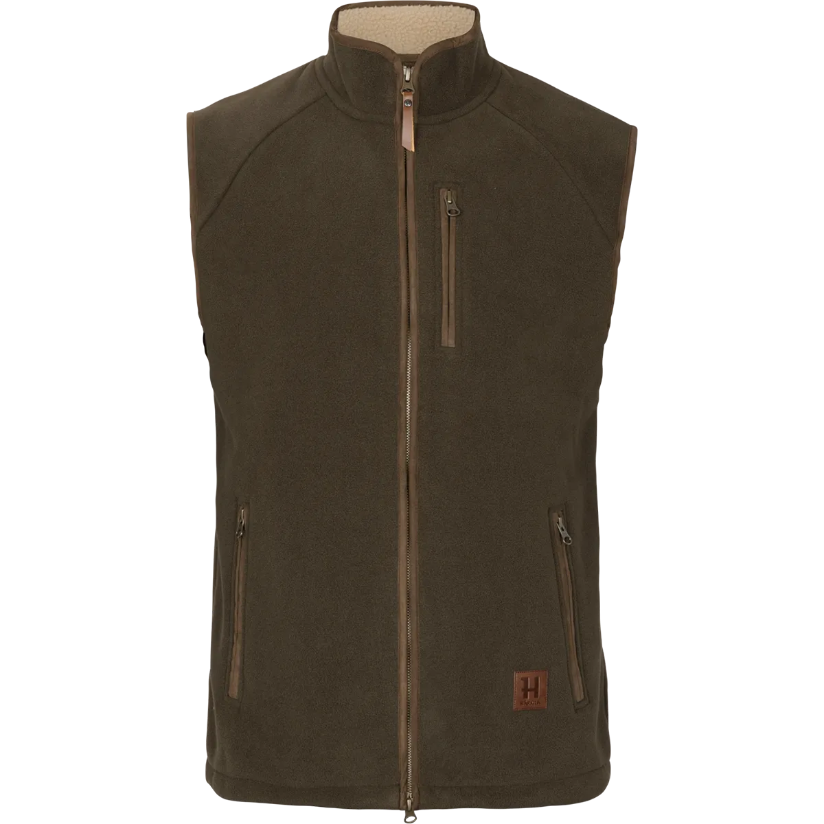 Harkila Sandhem Sherpa Fleece Waistcoat - Willow Green - Front Harkila Sandhem Sherpa Fleece Waistcoat - Willow Green - Front