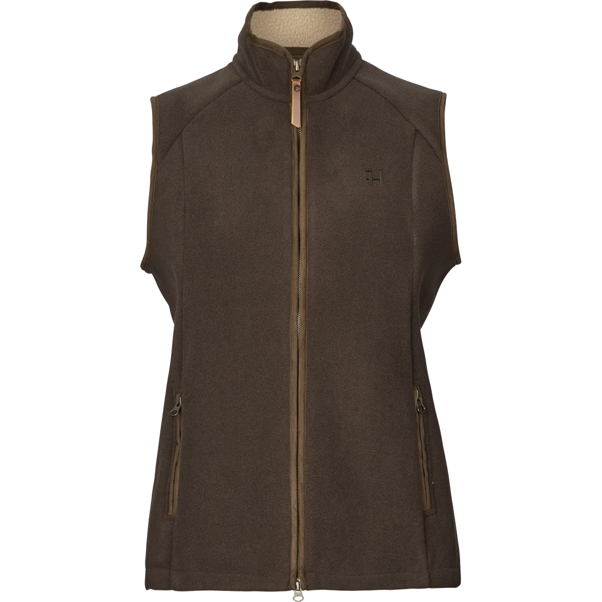 Harkila Sandhem Women's Sherpa Fleece Waistcoat - Demitasse Brown - Front Harkila Sandhem Women's Sherpa Fleece Waistcoat - Demitasse Brown - Front
