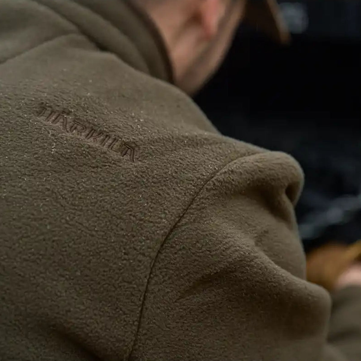 Harkila Torsby Fleece Jacket - Willow Green - Rear Logo Close Up Harkila Torsby Fleece Jacket - Willow Green - Rear Logo Close Up