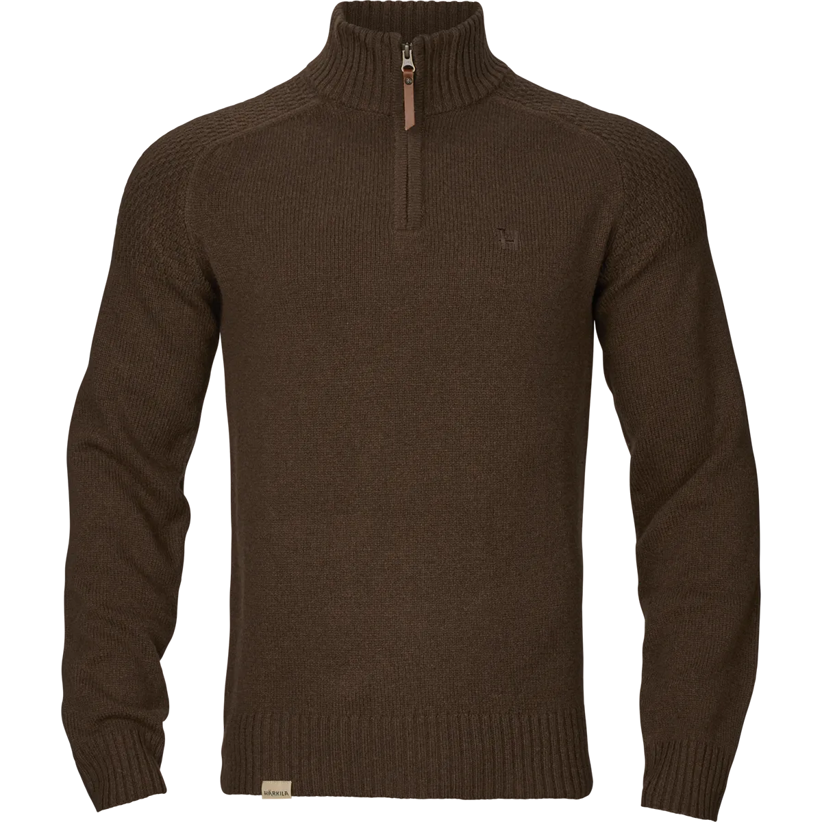 Harkila Vincent Merino Half Zip Pullover - Demitasse Brown - Front Harkila Vincent Merino Half Zip Pullover - Demitasse Brown - Front
