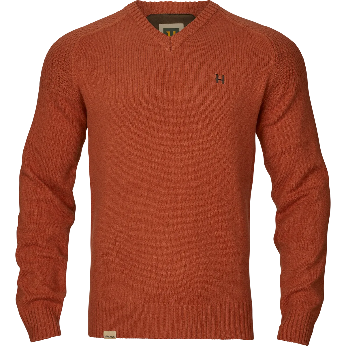 Harkila Vincent Merino V-Neck Pullover - Bombay Brown - Front Harkila Vincent Merino V-Neck Pullover - Bombay Brown - Front