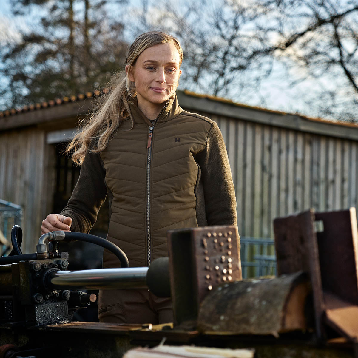 Harkila Sandhem Pro Women's Insulated Cardigan - On Model Harkila Sandhem Pro Women's Insulated Cardigan - On Model