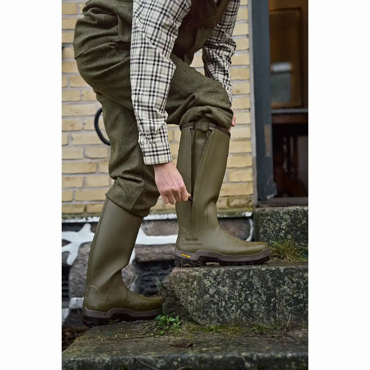 Harkila Wellies Forester Zip Rubber Boot - Worn By Model Harkila Wellies Forester Zip Rubber Boot - Worn By Model