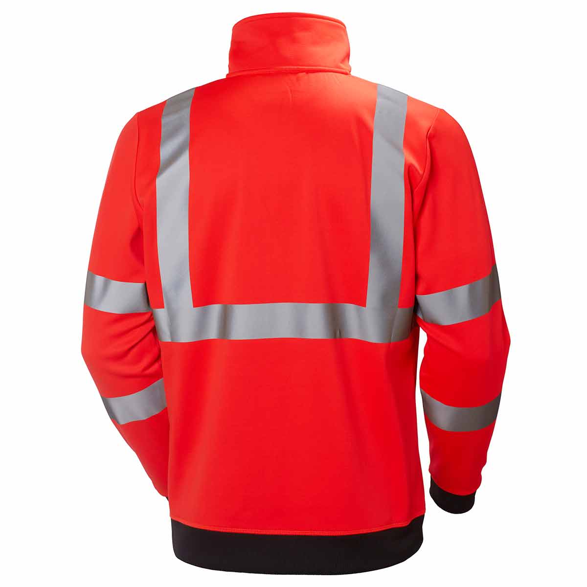 Helly Hansen ADDVIS Hi Vis Zip Sweatshirt Red Rear Helly Hansen ADDVIS Hi Vis Zip Sweatshirt Red Rear