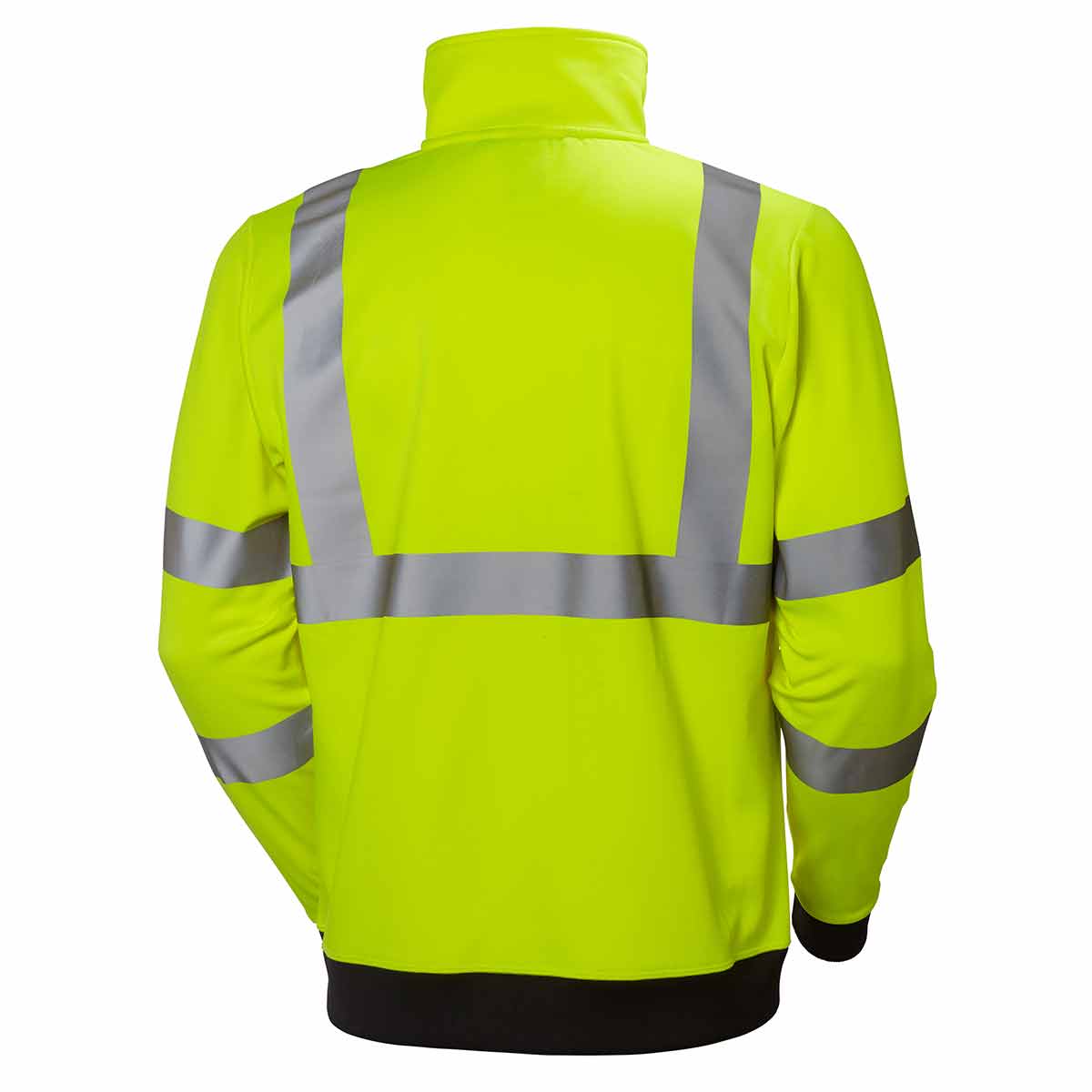 Helly Hansen ADDVIS Hi Vis Zip Sweatshirt Yellow Rear Helly Hansen ADDVIS Hi Vis Zip Sweatshirt Yellow Rear