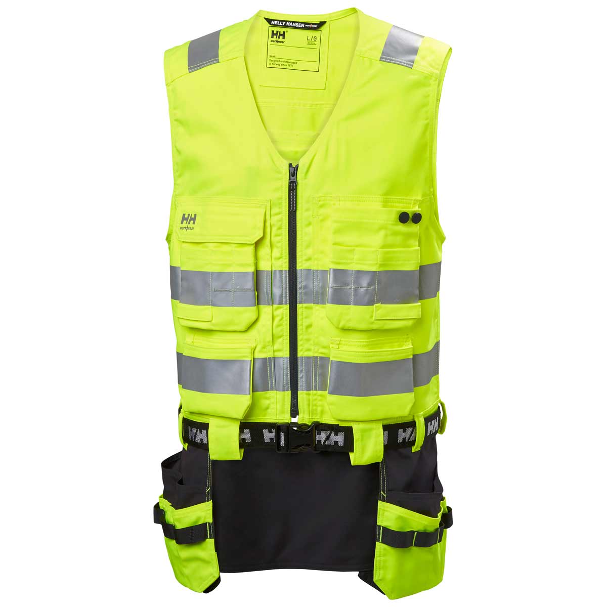 thumbnail image 2 of 10-Pack ANSI Class 2 Safety Vests - Yellow Reflective High Visibility Construction Vests With Silver Stripes 2 of 5