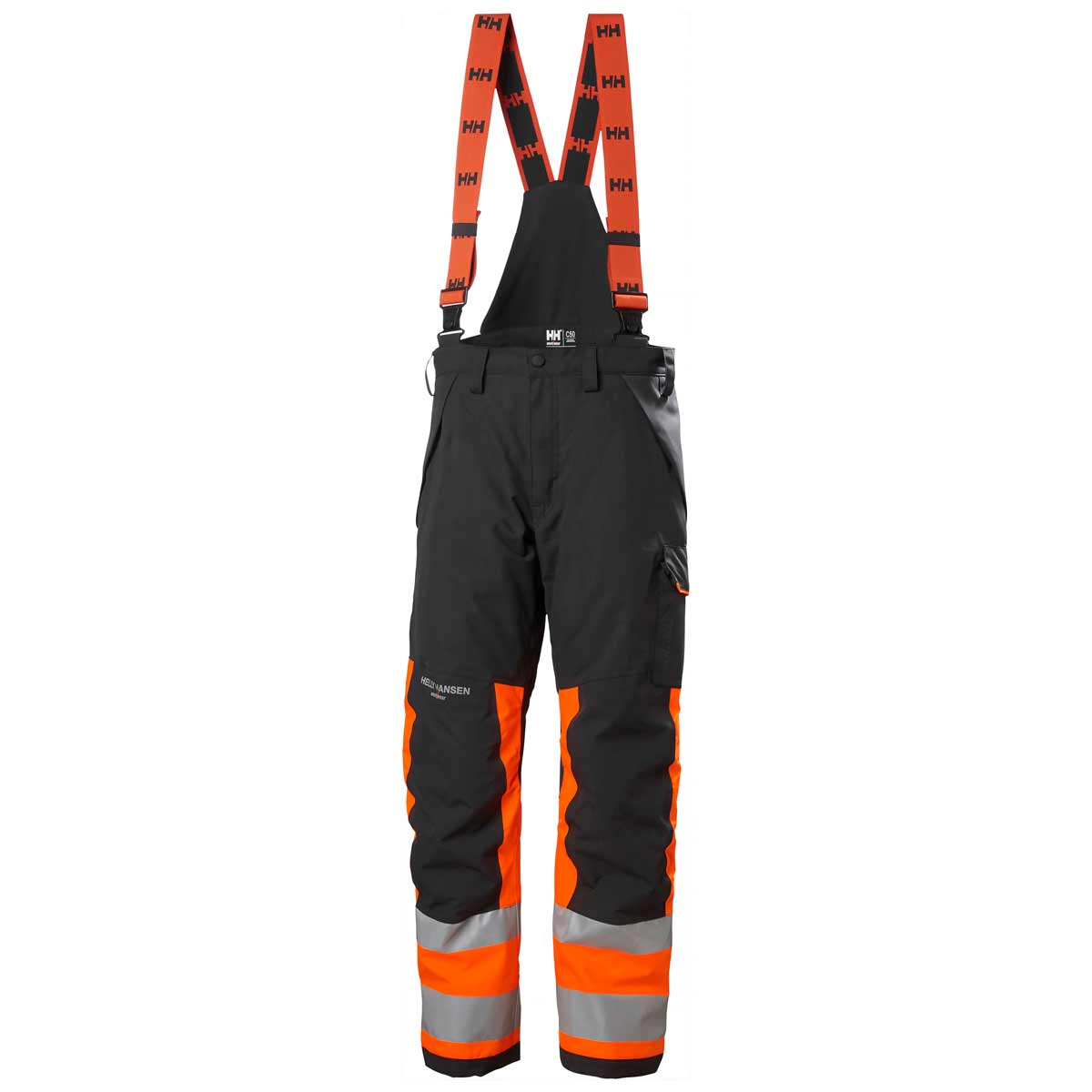 Helly-Hansen-Alna-2.0-Hi-Vis-Waterproof-Shell-Bib-Pant-Class-1-Orange-Ebony