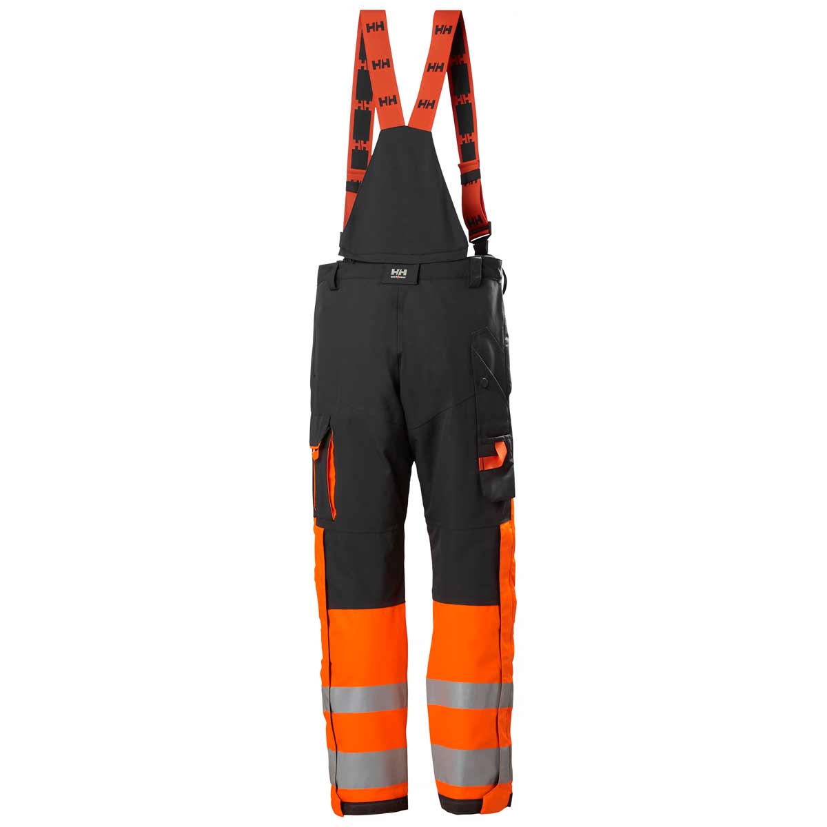 Helly-Hansen-Alna-2.0-Hi-Vis-Waterproof-Shell-Bib-Pant-Class-1-orange Ebony-Rear Helly-Hansen-Alna-2.0-Hi-Vis-Waterproof-Shell-Bib-Pant-Class-1-orange Ebony-Rear