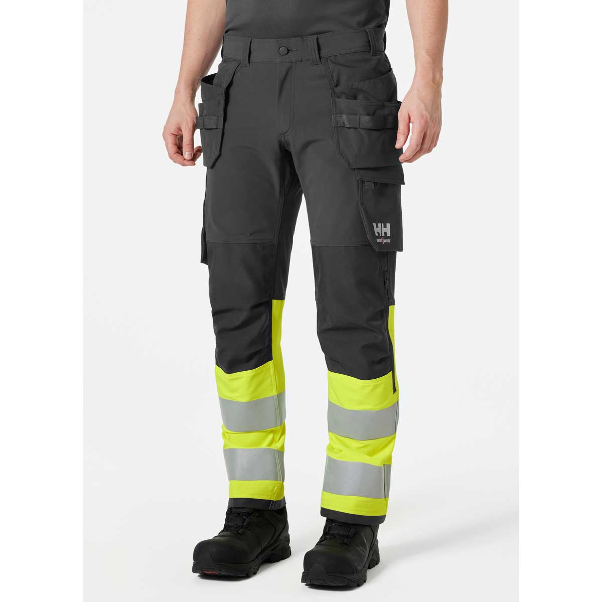 Helly Hansen Alna 4X Construction Pant CL1 - yellow on model Helly Hansen Alna 4X Construction Pant CL1 - yellow on model