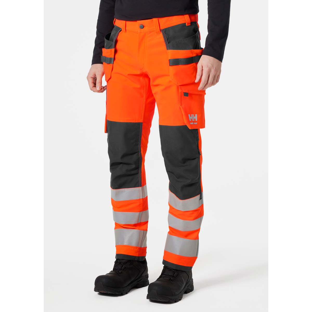 Helly Hansen Alna 4X Construction Pant CL2 - Orange On Model Helly Hansen Alna 4X Construction Pant CL2 - Orange On Model