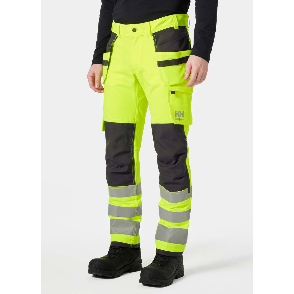 Helly Hansen Alna 4X Construction Pant CL2 - Yellow On Model Helly Hansen Alna 4X Construction Pant CL2 - Yellow On Model