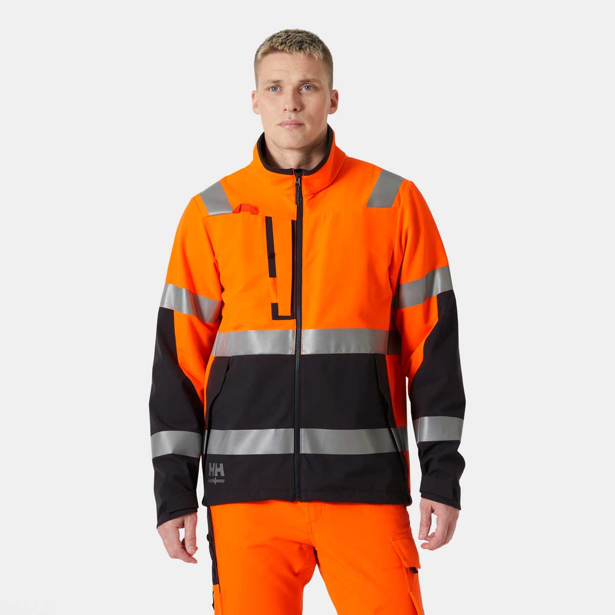 Helly Hansen Alna 4X Tech Jacket - orange on model Helly Hansen Alna 4X Tech Jacket - orange on model