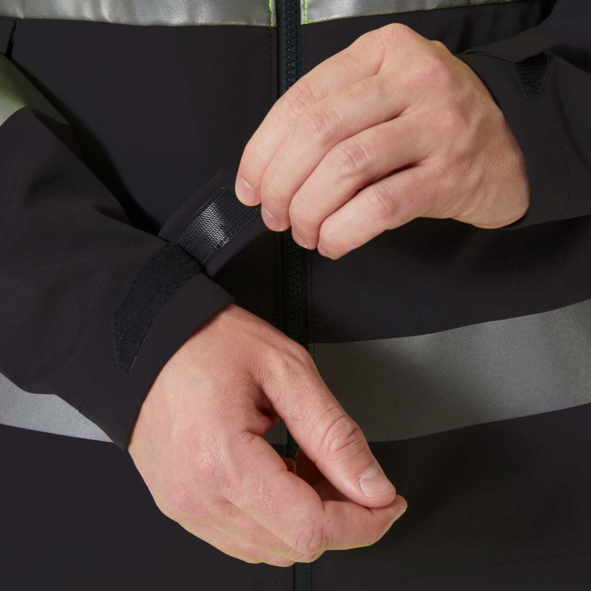 Helly Hansen Alna 4X Tech Jacket - yellow velcro detail Helly Hansen Alna 4X Tech Jacket - yellow velcro detail
