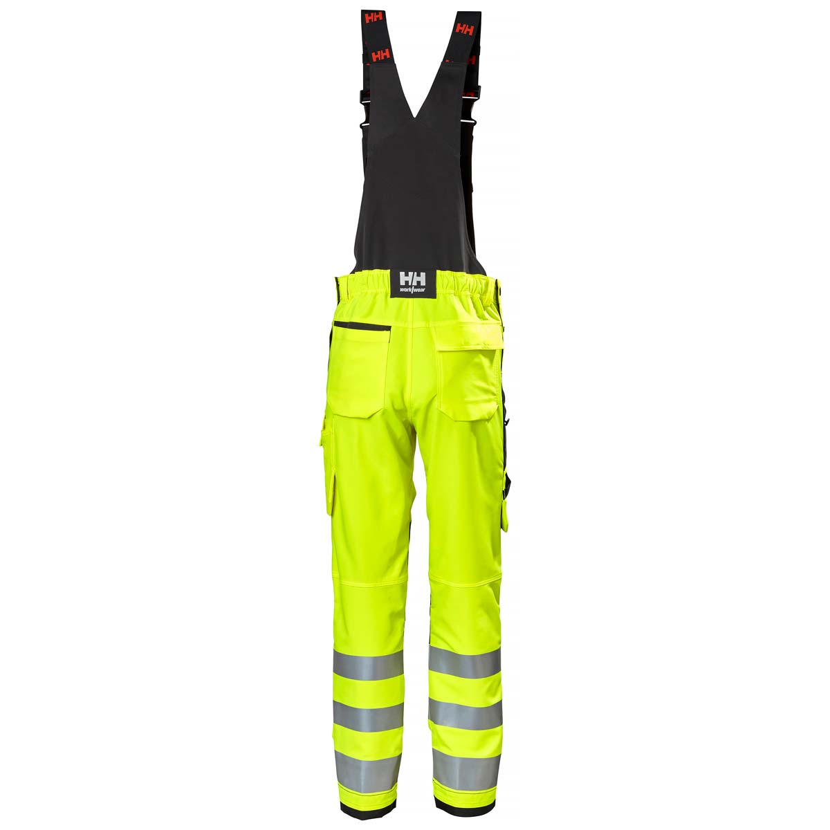 Helly Hansen Alna 4X Work Bib CL2 - Yellow - Rear Helly Hansen Alna 4X Work Bib CL2 - Yellow - Rear