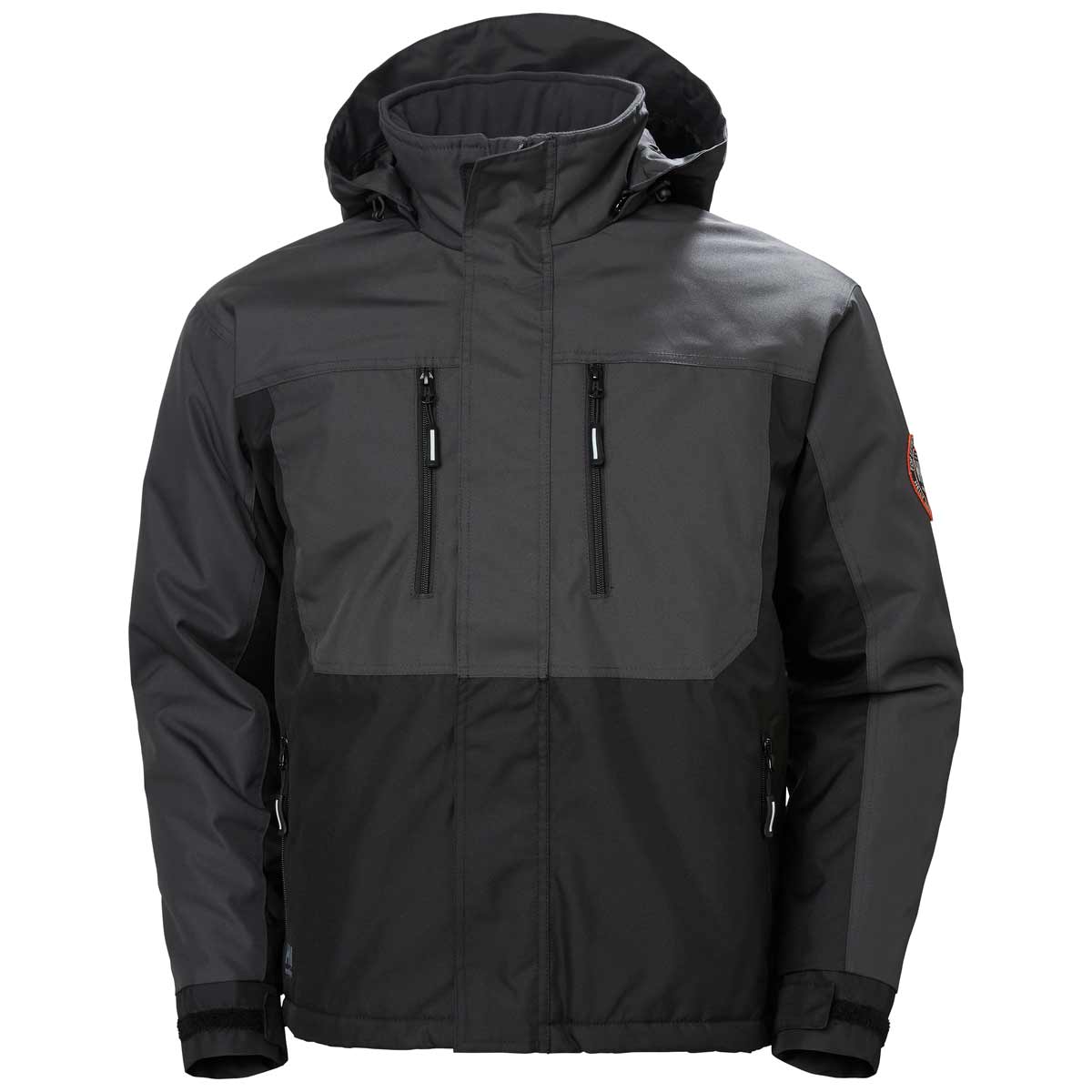 Helly-Hansen-Berg-Insulated-Winter-Jacket-Black-Dark-Grey-Front Helly-Hansen-Berg-Insulated-Winter-Jacket-Black-Dark-Grey-Front
