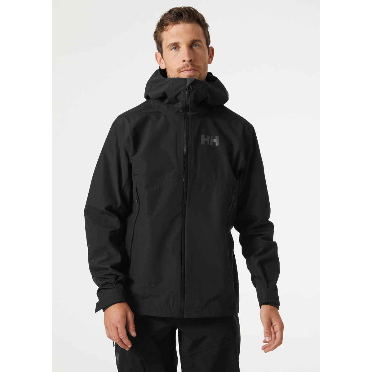 Helly Hansen Blaze 3L Shell Men's Jacket - Black - On Model Helly Hansen Blaze 3L Shell Men's Jacket - Black - On Model
