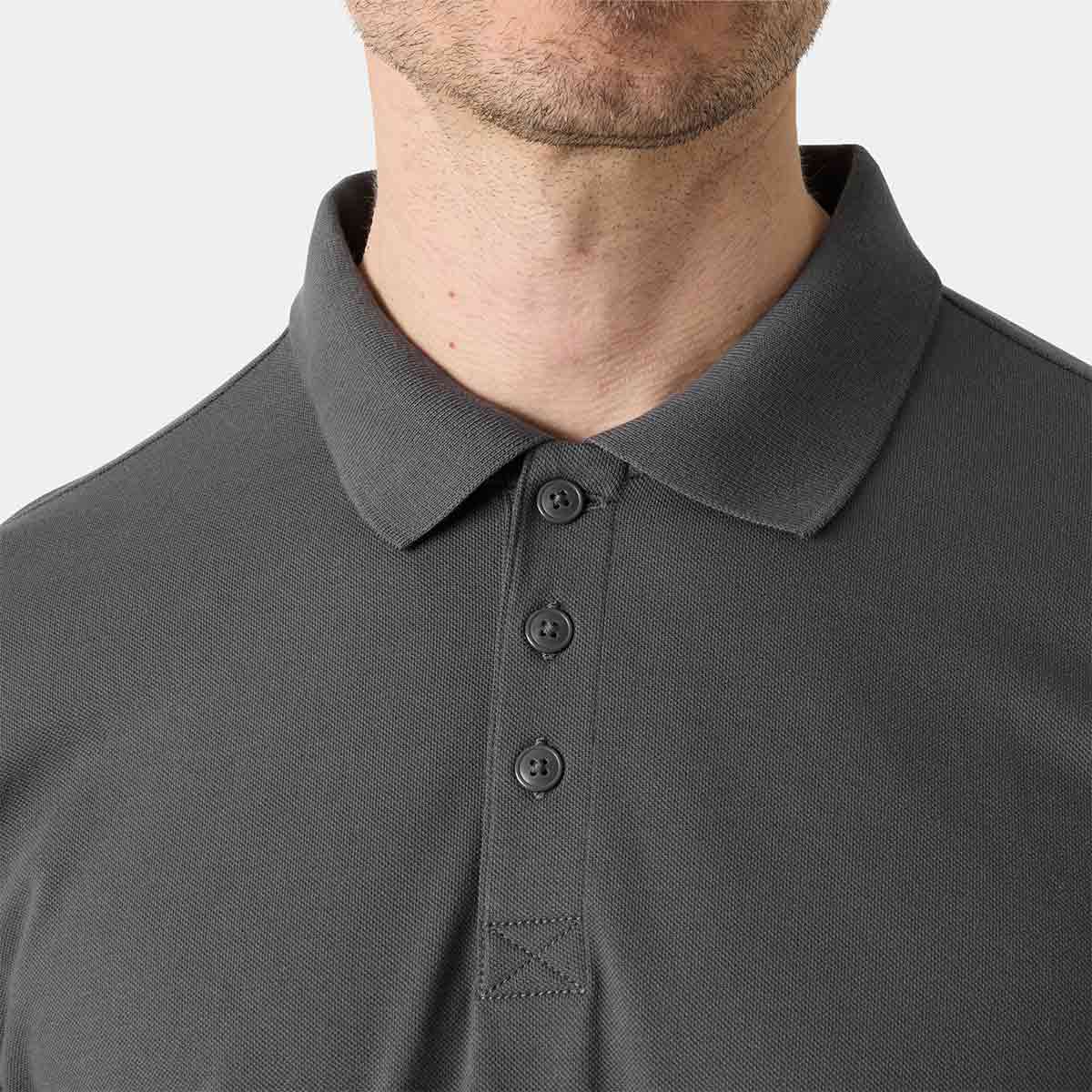 Helly Hansen Classic 2.0 Polo Shirt - Dark Grey - Collar Helly Hansen Classic 2.0 Polo Shirt - Dark Grey - Collar