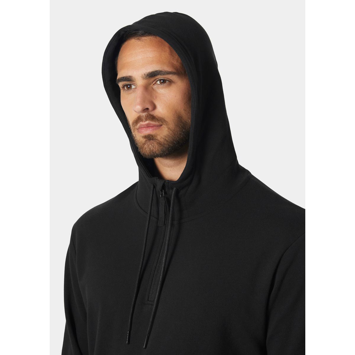Helly Hansen Essential ¼ Zip Hoodie - Black Hood Helly Hansen Essential ¼ Zip Hoodie - Black Hood