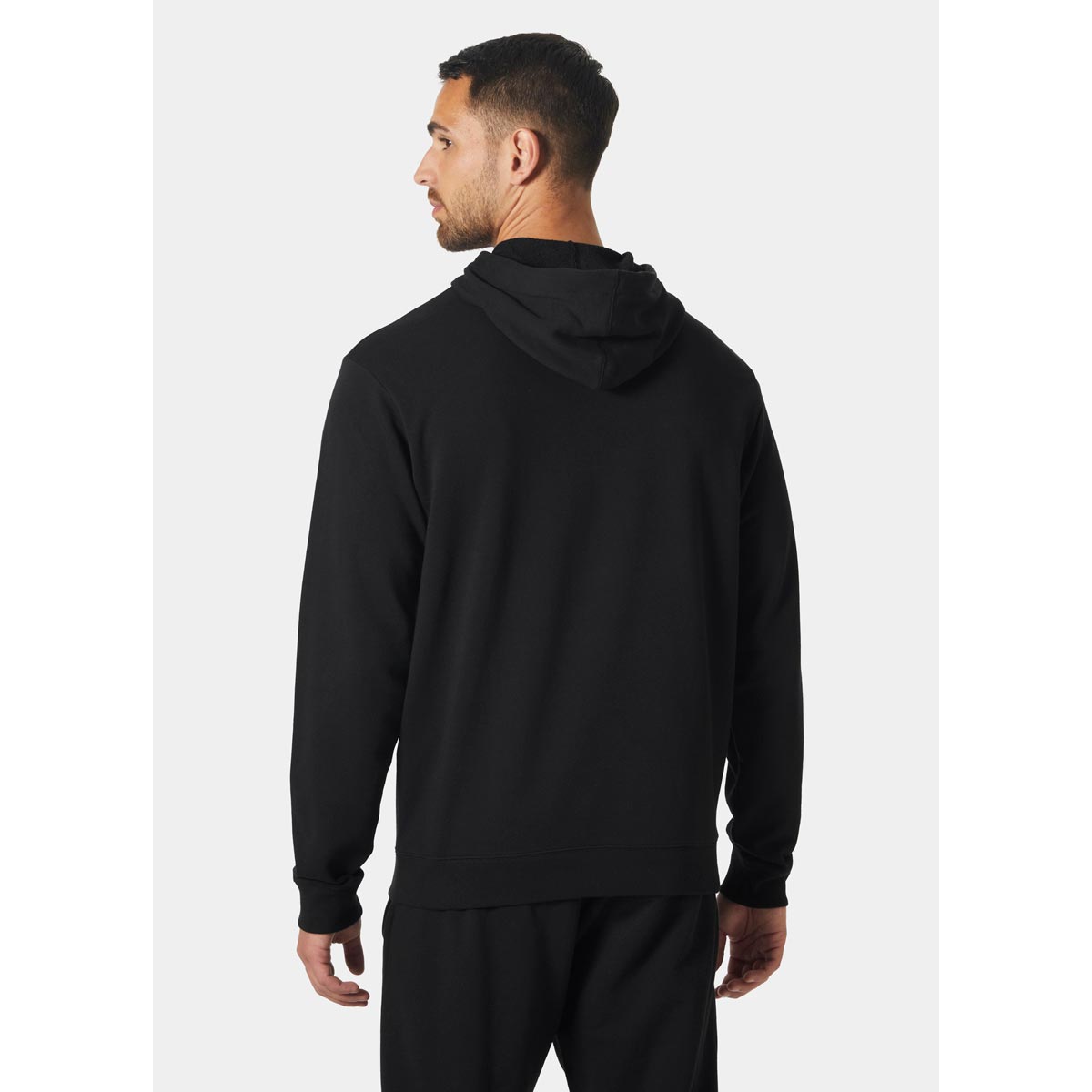 Helly Hansen Essential ¼ Zip Hoodie - Black On Model Rear Helly Hansen Essential ¼ Zip Hoodie - Black On Model Rear