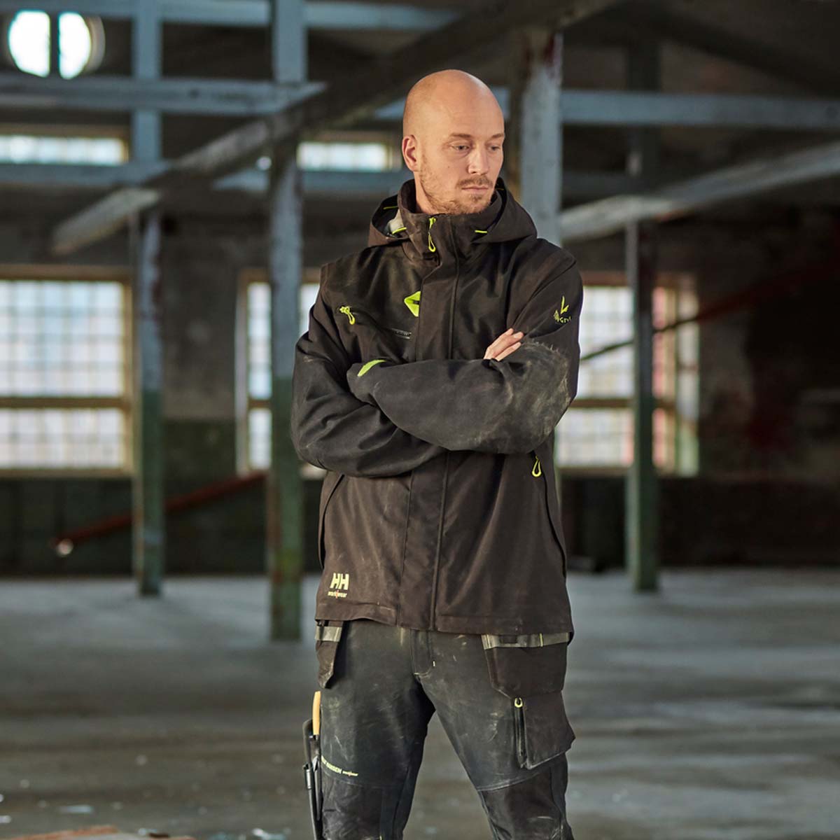 Helly Hansen Magni Shell Jacket - Black - On Model Helly Hansen Magni Shell Jacket - Black - On Model