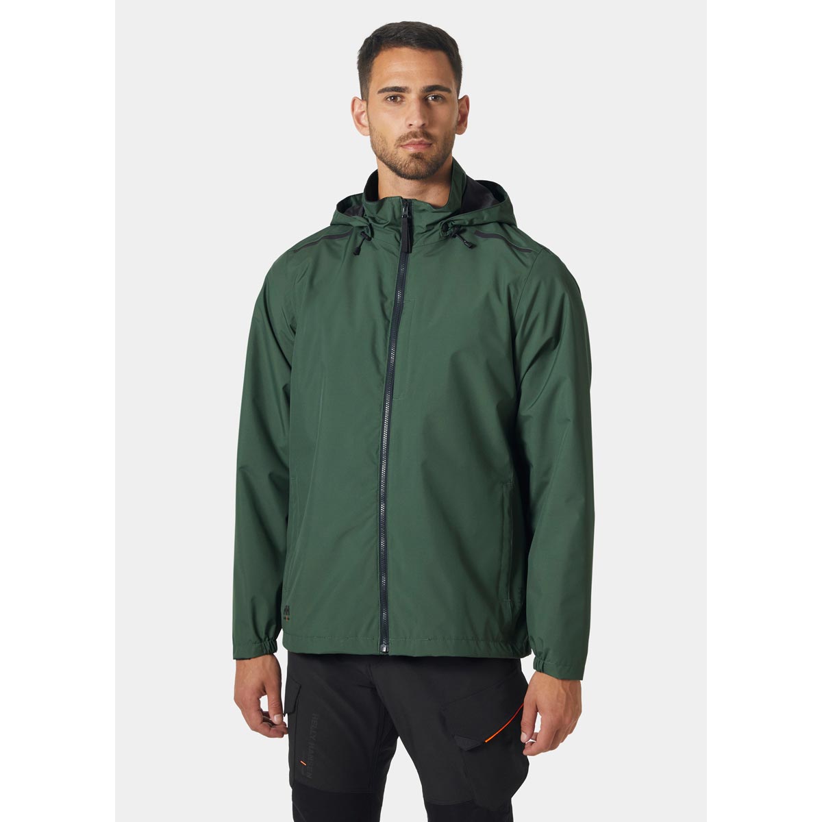 Helly Hansen Manchester 2.0 Shell Work Jacket - Spruce On Model Helly Hansen Manchester 2.0 Shell Work Jacket - Spruce On Model
